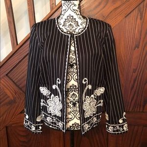 Oscar De Renta black embroidered blazer